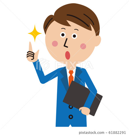 穿著藍色西裝的上班族 61882291