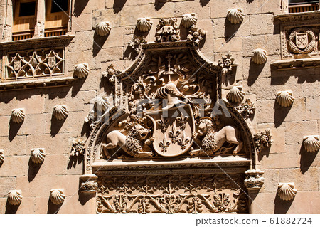 The historical House of the Shells built in 1517 in Salamanca, Spain 61882724