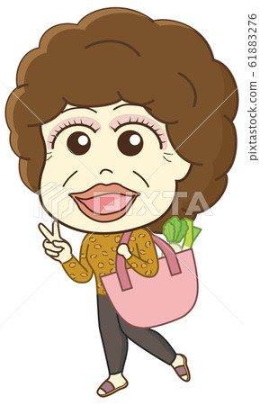 Aunty in Osaka doing shopping 61883276