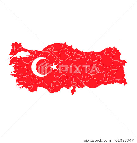 Turkey National Flag Map Icon Stock Illustration 61883347 Pixta