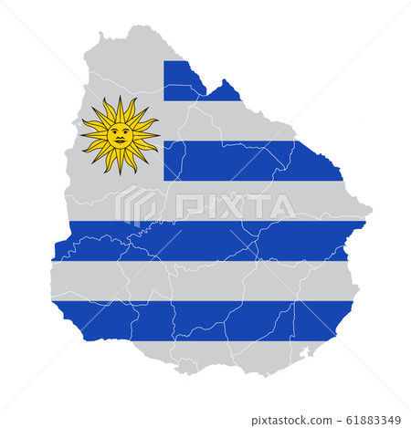 Uruguay national flag map icon Uruguay national flag map icon 61883349
