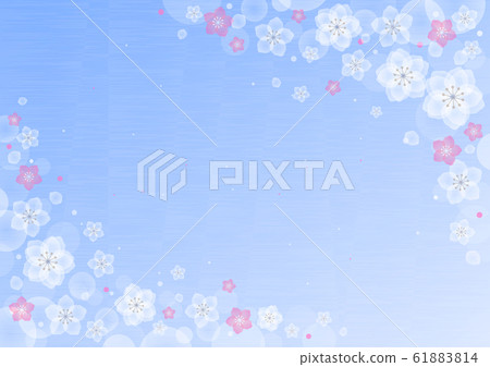 “桃花”插圖的背景圖像（水平：頂部和底部） 61883814