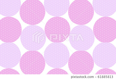 Background: Japanese style circle point dot pattern pastel colorful natural pop frame hemp leaf 61885813