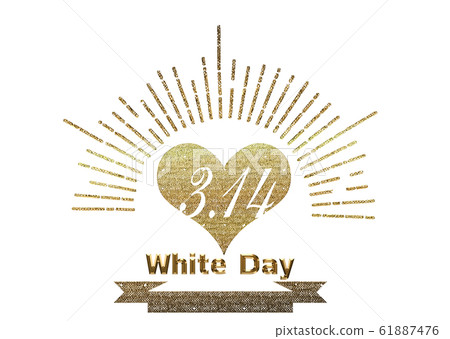 手繪觸摸(金色)的快樂白色情人節徽標標誌|手繪集中的線和心圖 手繪觸摸(金色)的快樂白色情人節徽標標誌|手繪集中的線和心圖 61887476