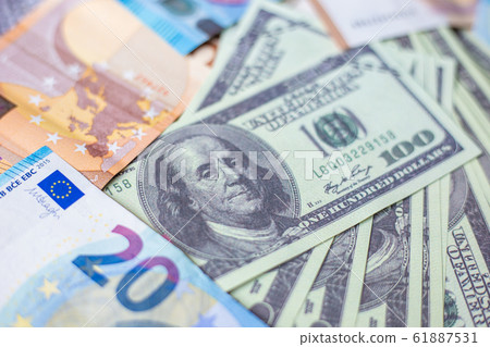 Euro union and us dollar money bank note bill Euro union and us dollar money bank note bill 61887531