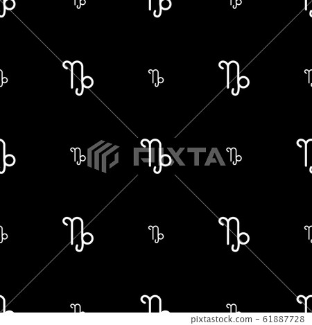 Capricorn zodiac sign, horoscope seamless pattern. 61887728