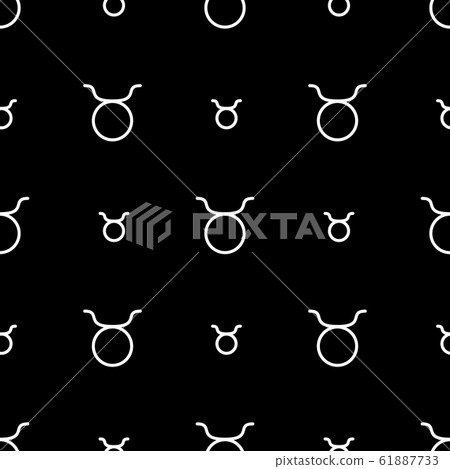 Taurus zodiac sign, horoscope seamless pattern. 61887733