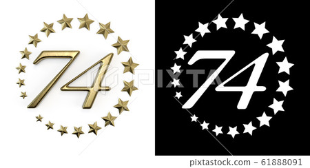 Number seventy-four years celebration 61888091