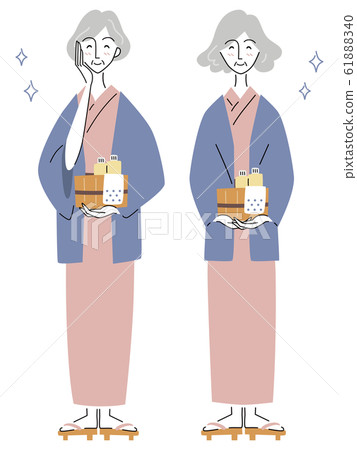 Senior woman after bath 61888340