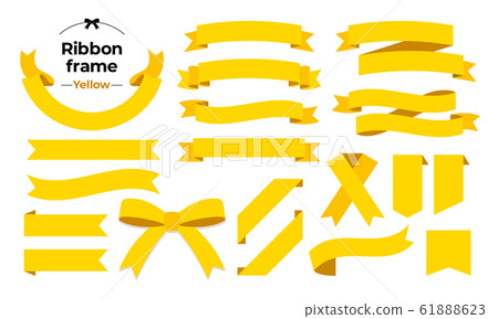 Ribbon-frame-yellow - Stock Illustration [61888623] - PIXTA
