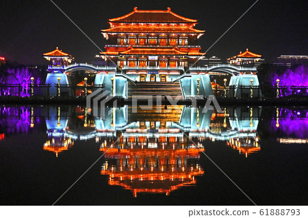 西安，中國的夜景 61888793