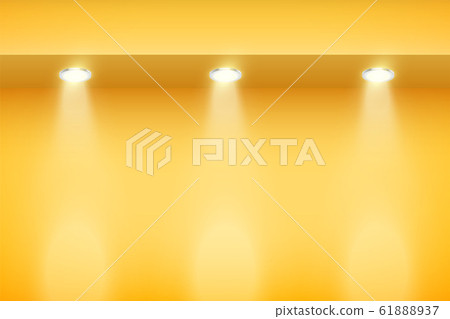 The border on yellow wall with spotlights The border on yellow wall with spotlights 61888937