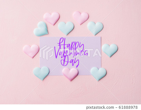 Happy Valentine's day greetings on pastel card 61888978