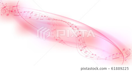 Spring music notes pink background - Stock Illustration [61889225] - PIXTA