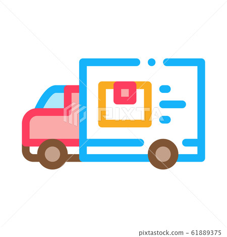 Courier Truck Icon Vector Outline Illustration Courier Truck Icon Vector Outline Illustration 61889375
