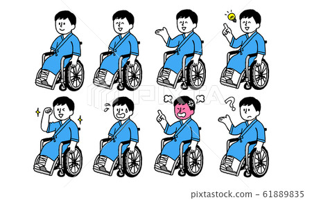 Male set in a wheelchair with a cast (simple) Male set in a wheelchair with a cast (simple) 61889835