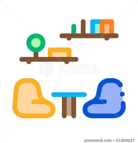 Lounge with Chairs Icon Vector Outline Illustration Lounge with Chairs Icon Vector Outline Illustration 61889887