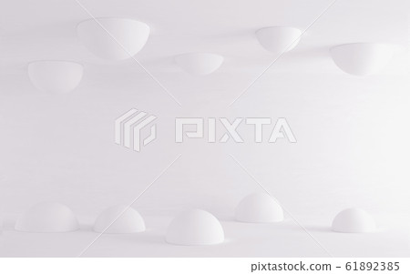 White spheres on a white background. 3d render White spheres on a white background. 3d render 61892385