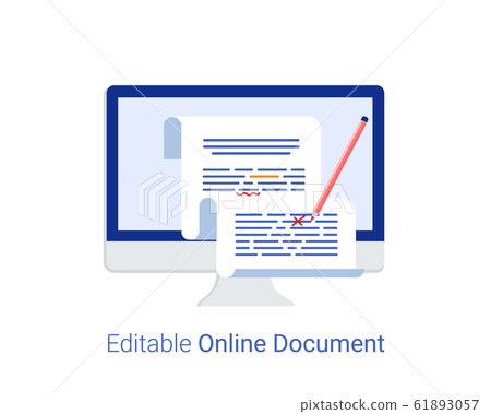 Editable online document concept. 61893057
