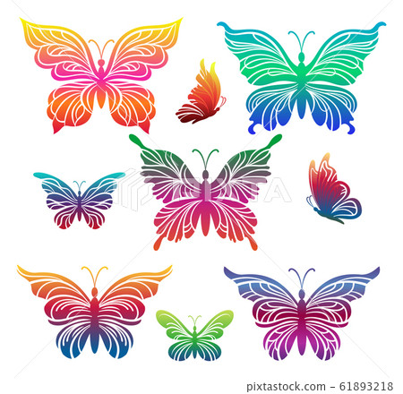 Butterflies Colorful Pictograms Butterflies Colorful Pictograms 61893218