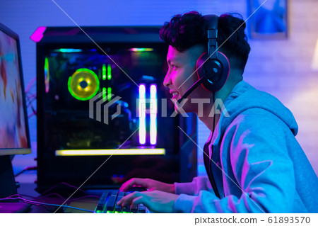 cyber sport gamer playing game 61893570