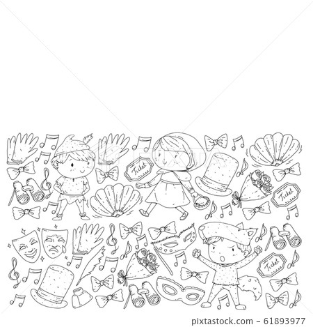 Illustration of a Children's Performing on Stage. Theatre with kids 61893977