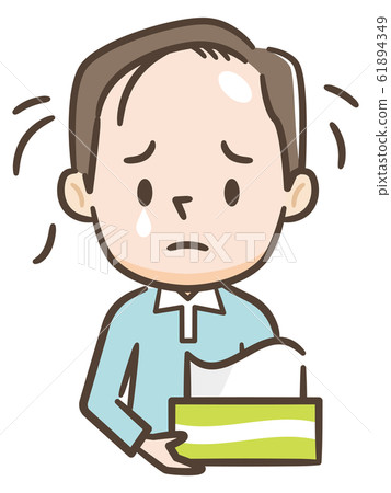 A man grieving over hair loss A man grieving over hair loss 61894349
