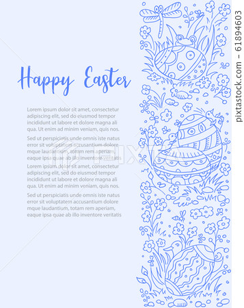 Easter doodle background 61894603