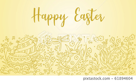 Easter doodle background Easter doodle background 61894604