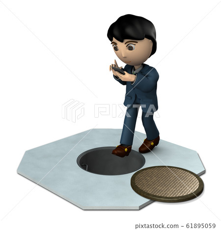 回報描述走的智能手機的危險的例證 回報描述走的智能手機的危險的例證 61895059