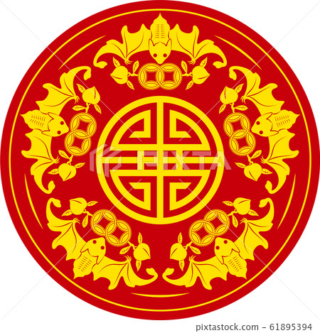 Chinese auspicious pattern: Gofuku Rinmon vector 61895394