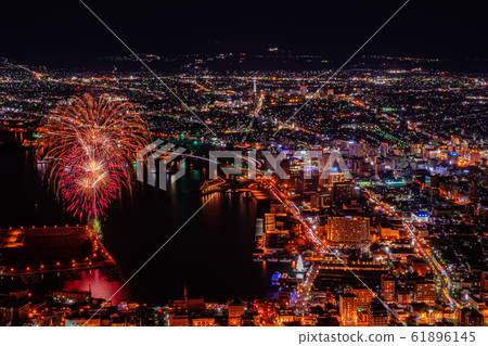 Night view and fireworks from Mt. Hakodate (December) 61896145