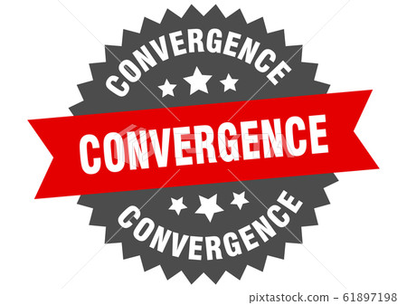 convergence sign. convergence circular band label. convergence sign. convergence circular band label. 61897198