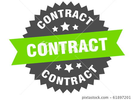 contract sign. contract circular band label. round contract sign. contract circular band label. round 61897201