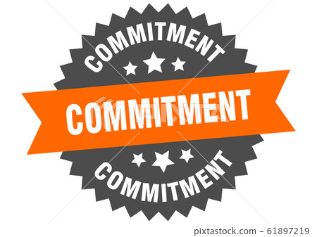 commitment sign. commitment circular band label. commitment sign. commitment circular band label. 61897219