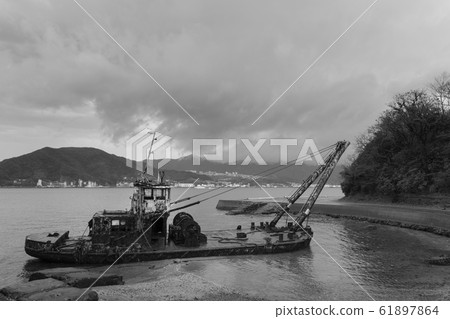 Abandoned boat at Rindo Monochrome [Nagasaki City] 61897864