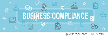 In compliance web banner - icon set that shows a In compliance web banner - icon set that shows a 61897983