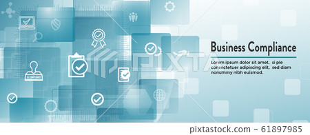 In compliance web banner - icon set that shows a In compliance web banner - icon set that shows a 61897985