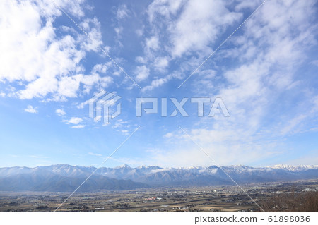 Winter northern alps seen from Matsumoto city Nagano Winter northern alps seen from Matsumoto city Nagano 61898036