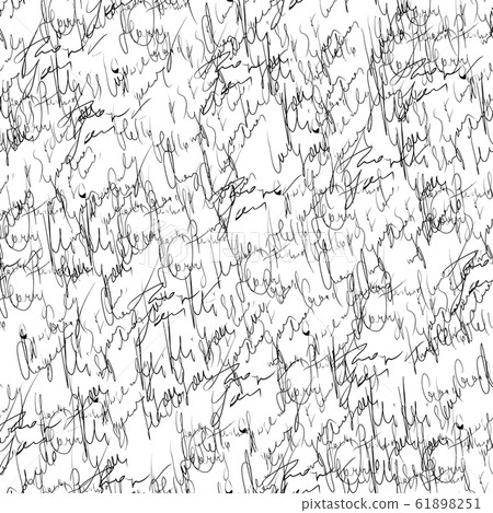 Seamless abstract text pattern. Handwritten font on a white background. Ink on paper Seamless abstract text pattern. Handwritten font on a white background. Ink on paper 61898251