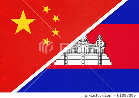 People's Republic of China or PRC vs Cambodia flag  61898899