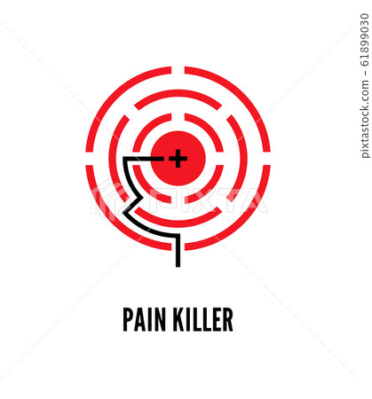 Painkiller, red pain circle vector poster template Painkiller, red pain circle vector poster template 61899030