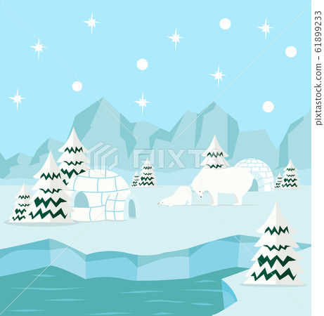 winter north pole arctic with Polar bear concept 61899233