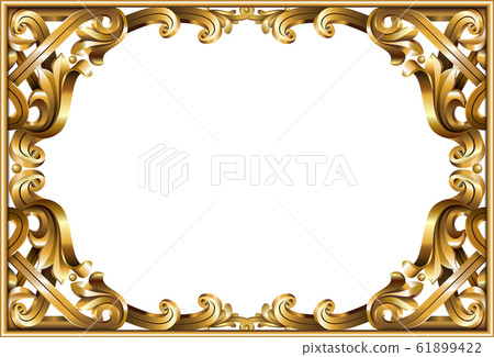 Gold classic frame of the rococo baroque 61899422