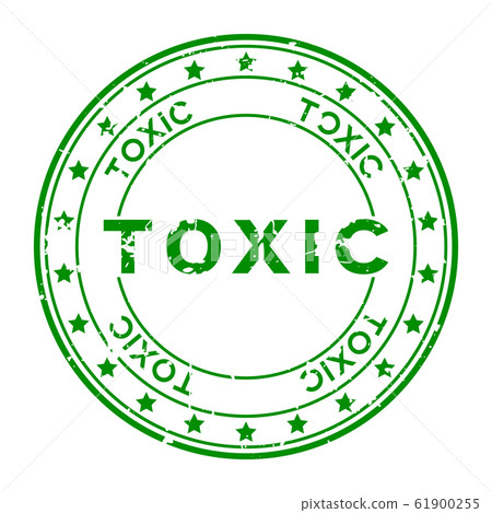 Grunge green toxic word round rubber seal stamp 61900255