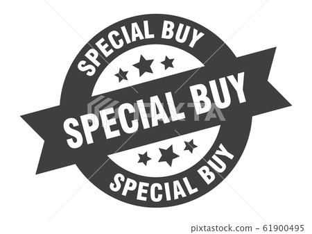 special buy sign. special buy round ribbon 61900495