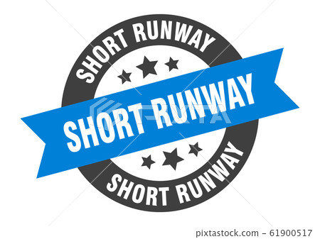 short runway sign. short runway round ribbon - Stock Illustration ...