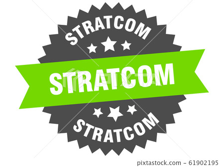 stratcom sign. stratcom circular band label. round - Stock Illustration ...