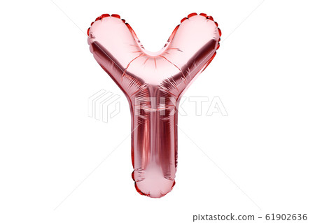 Letter Y made of rose golden inflatable helium Letter Y made of rose golden inflatable helium 61902636
