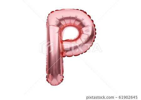 Letter P made of rose golden inflatable helium 61902645
